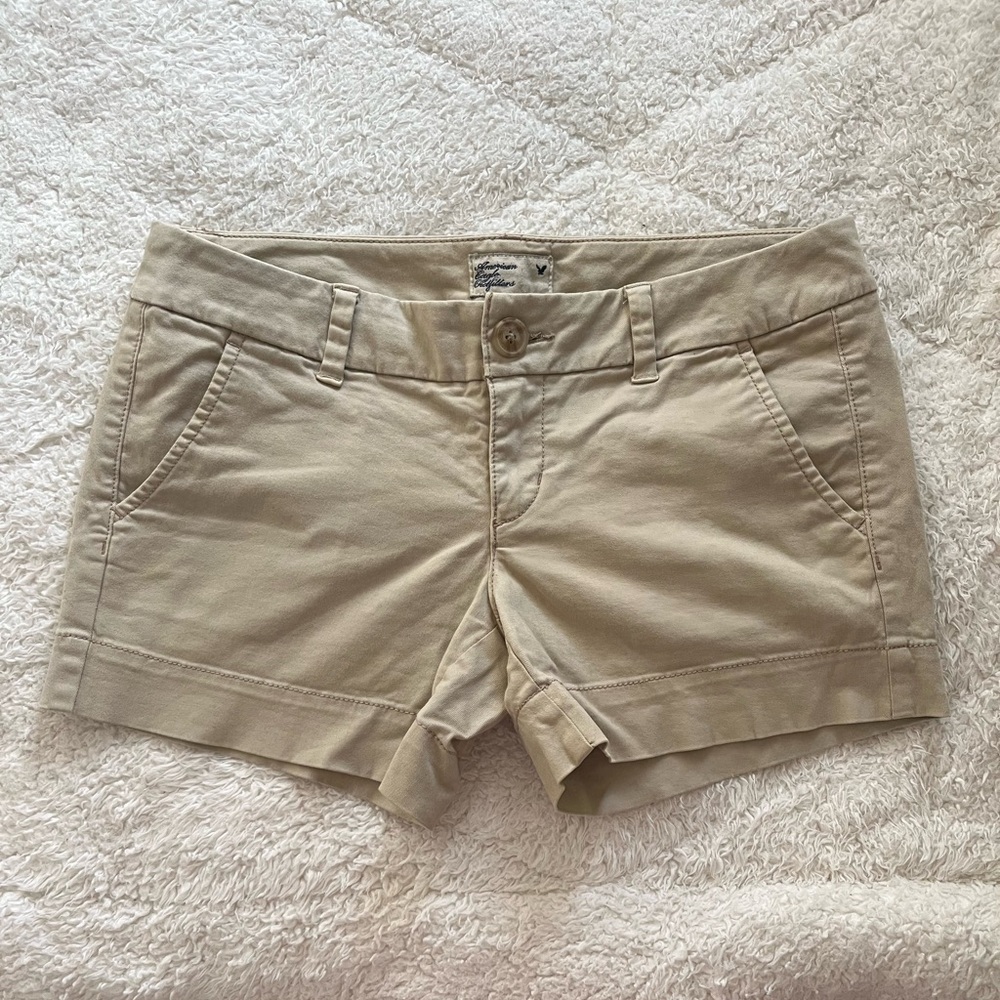 Low rise khaki dress Shorts